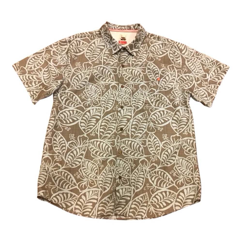 Toes On The Nose Tropical Leaf Print Button Up Shirt